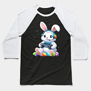 Happy Easter Bunny Egg Boys Girls Kids Gamer Baseball T-Shirt